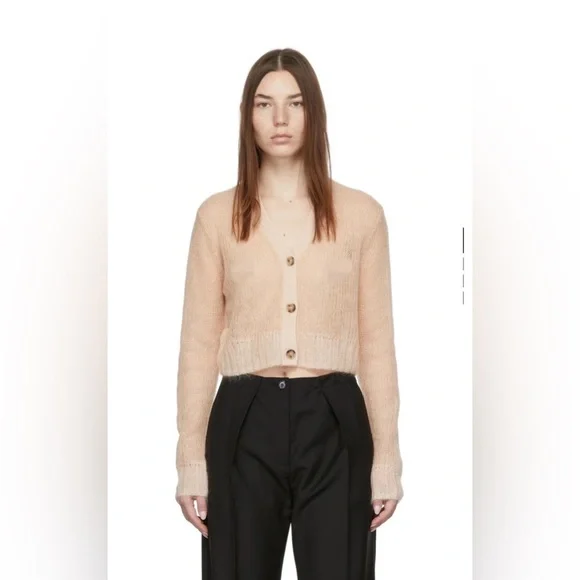 🍁ACNE STUDIOS mesh cardigan blush beige - Picture 6 of 15